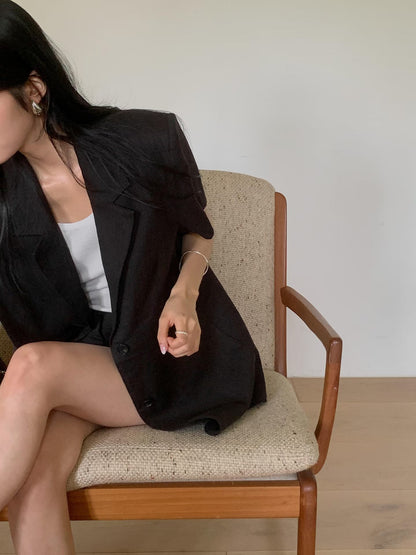 Elegant Summer Chic Linen Blazer