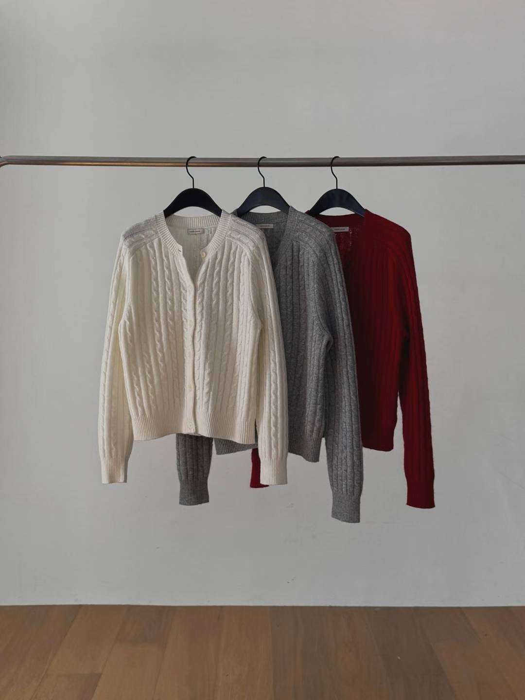 Soft Wool Cable Knit Cardigan