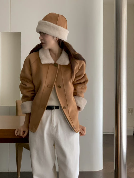 2 Way Reversible Bear Coat | 慕斯觸感雙面小熊外套