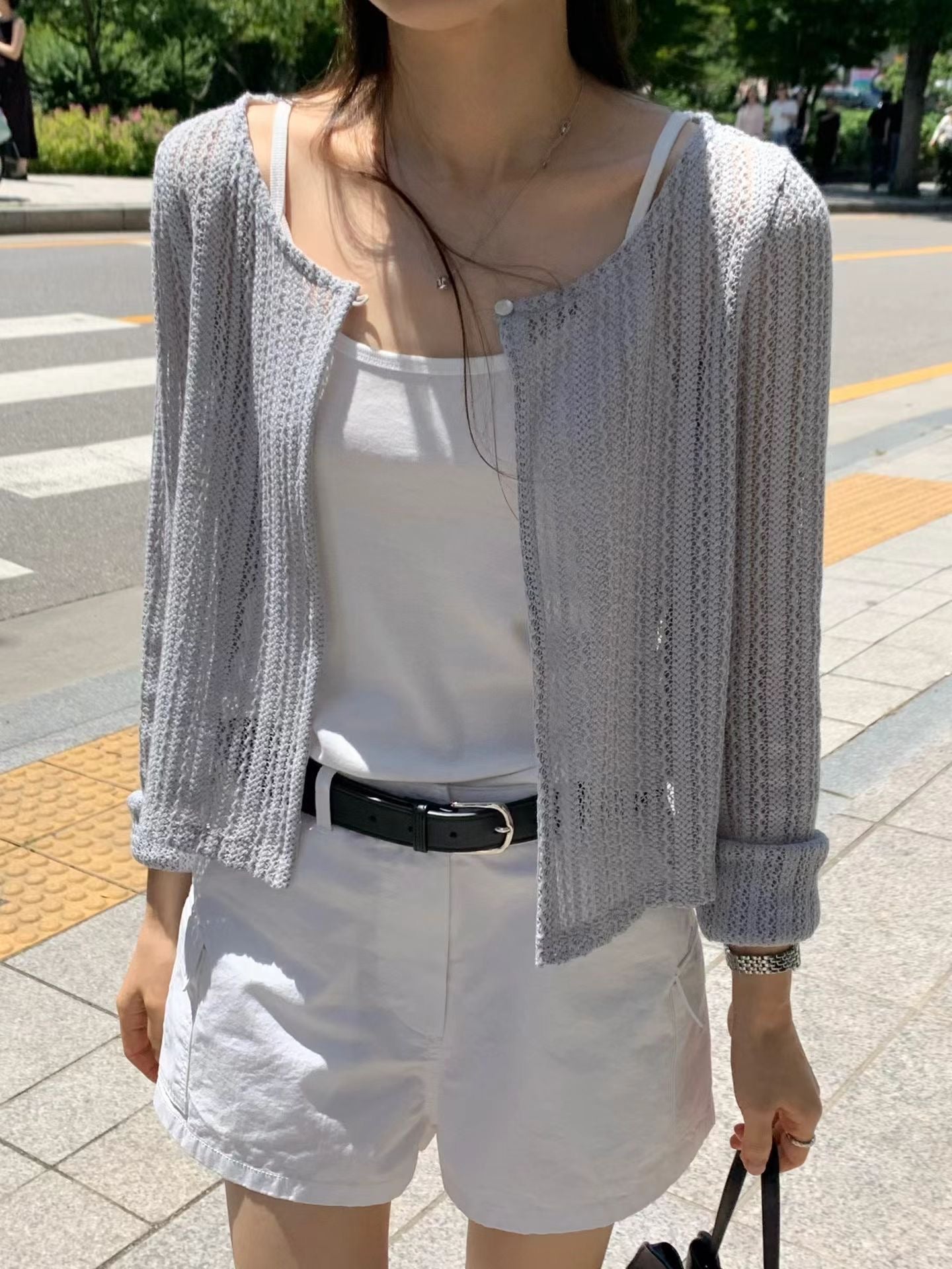 Pointelle Weaving Parisian Cardigan