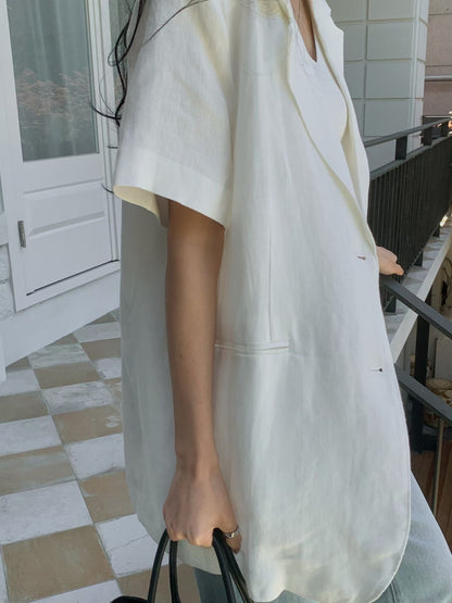 Elegant Summer Chic Linen Blazer