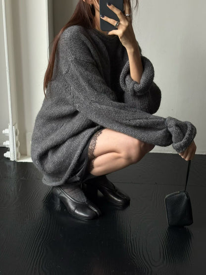 Oversized Alpaca Cable Knit | 寬版麻花羊駝針織