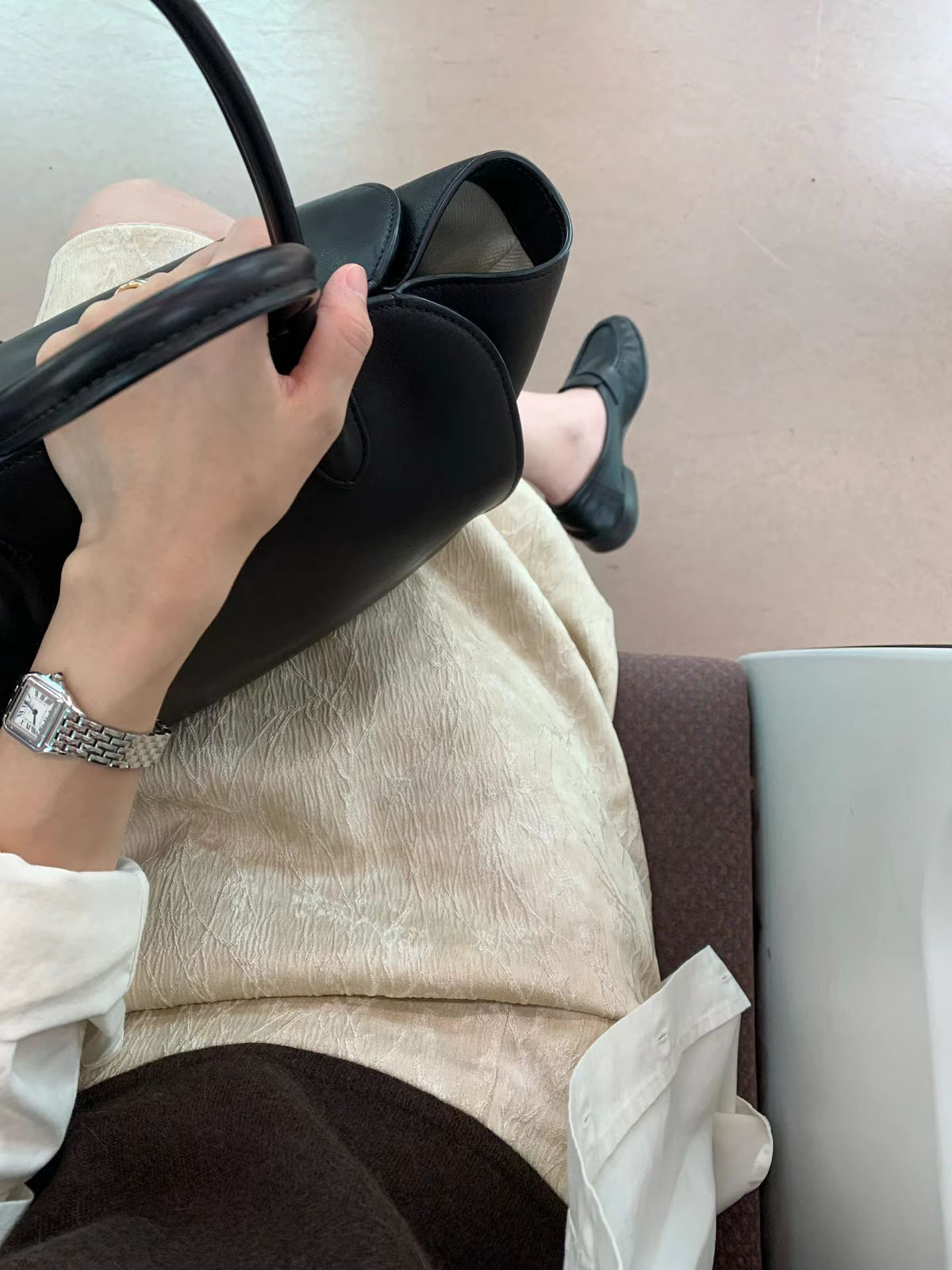 Soft Misty Timber Embossed Skirt | 霧感柔軟提花織布半身裙