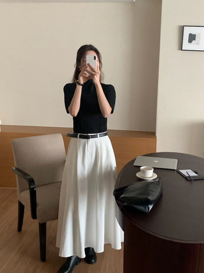 Textured Short Sleeved Blouse | 直紋短袖版襯衫