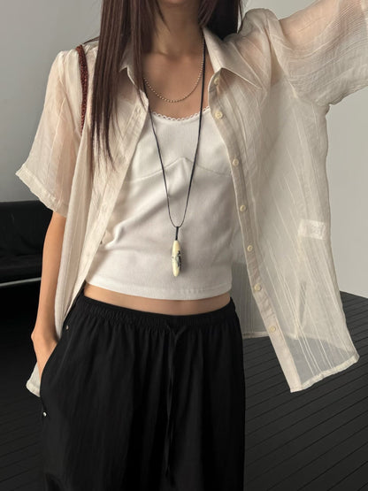 Elegant Sheer Summer Shirt | 柔和透膚防曬襯衫￼￼