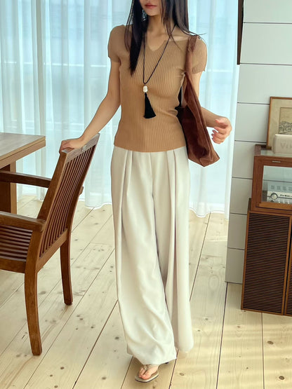 Effortless Frosty Flow Trousers | 清涼垂感人造絲精緻西裝長褲