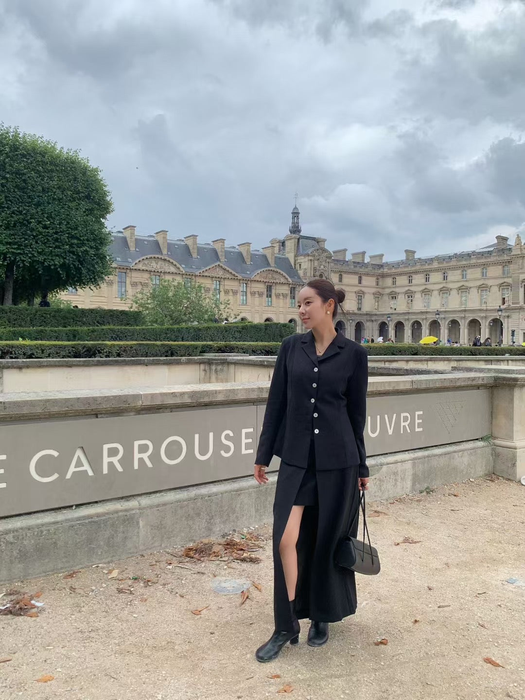 【暴美通勤風】Tailored Front Slit Maxi Skirt | 高腰開叉假兩件長裙