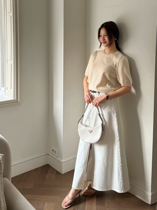 Front Slit Cargo Midi Skirt | 仙氣顯白前開叉長裙