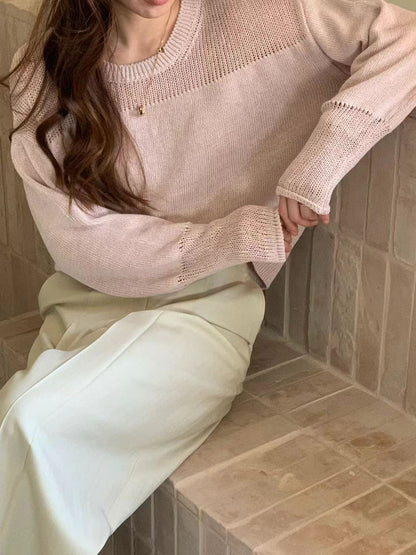 [𝑳𝒊𝒏𝒆𝒏 𝑬𝒅𝒊𝒕] Delicate Crochet Shoulder Detail Top