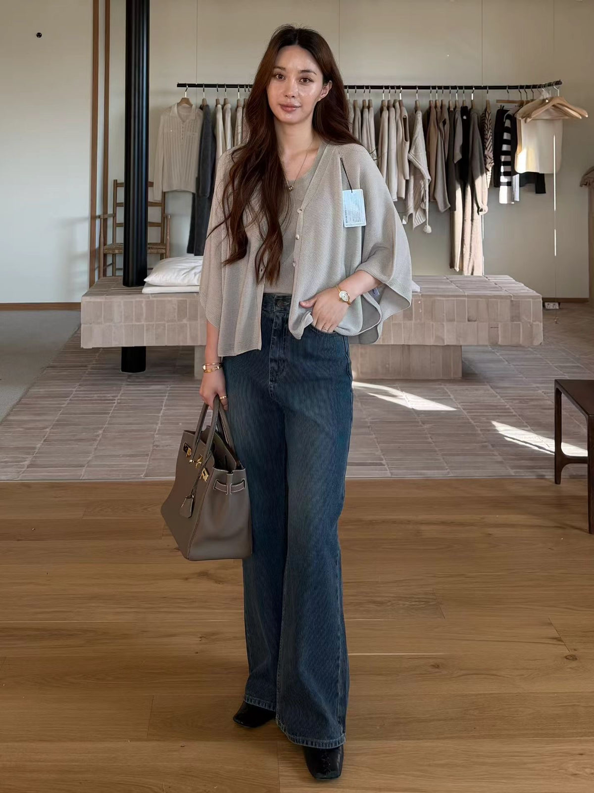 Wholegarment Airy Cape Cut Linen Cardigan | 輕柔斗篷袖麻質針織外套