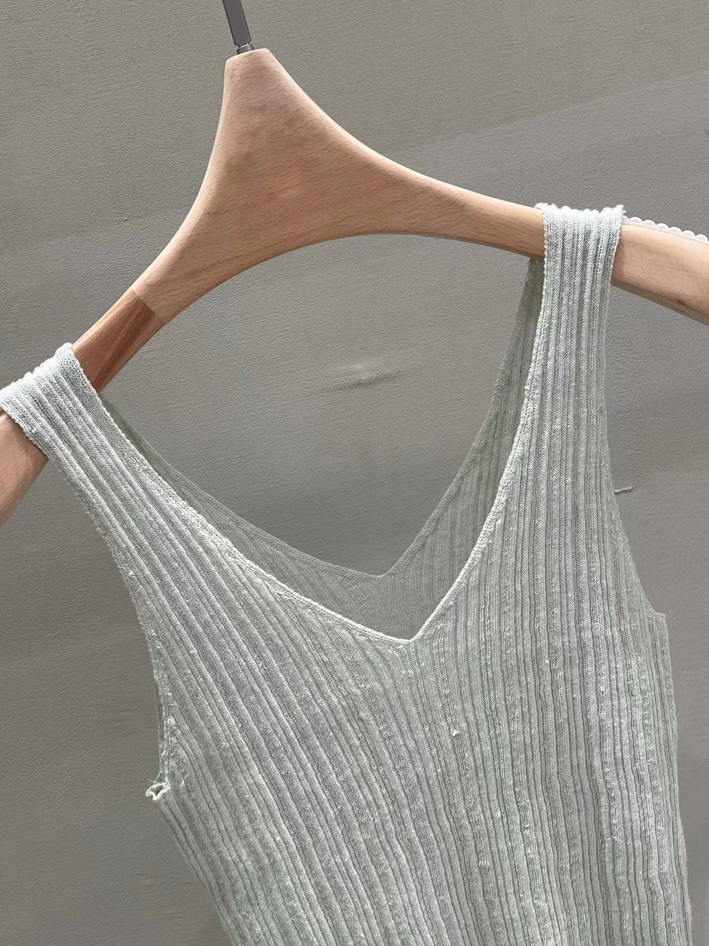 Elegant V Neck Linen Cami