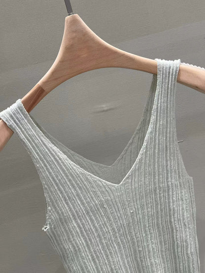 Elegant V Neck Linen Cami