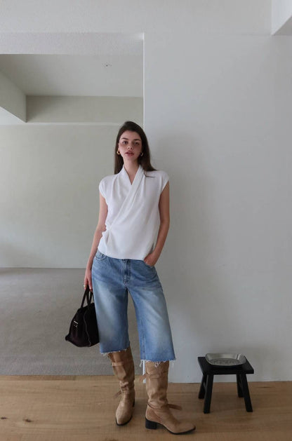 Sasha Side Button Wrap Top