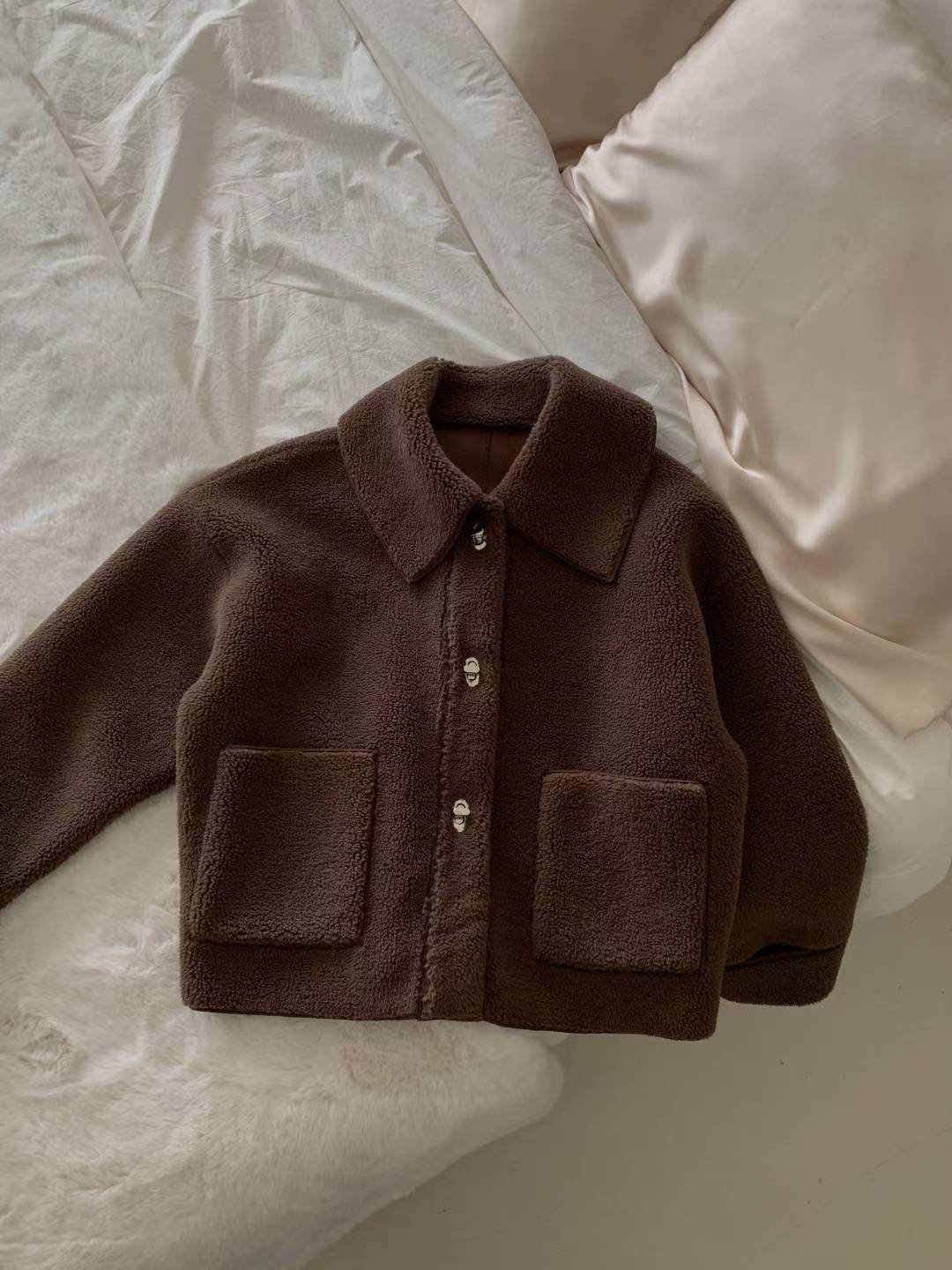 Frosty Teddy Mid Jacket | 小熊羊羔毛短版外套