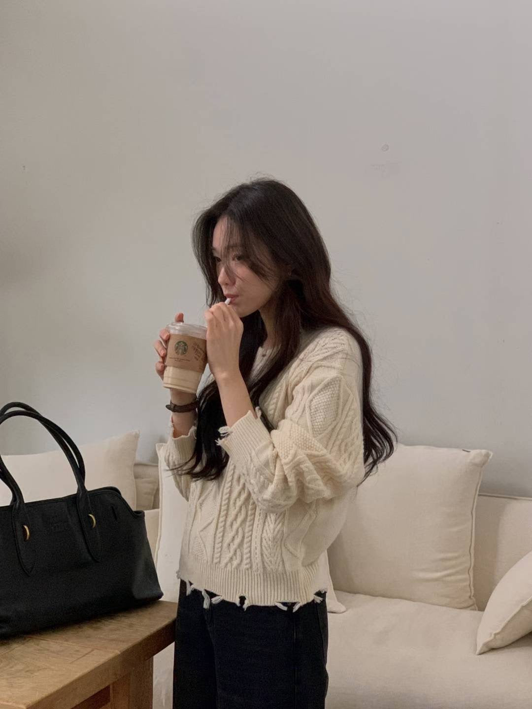 Ripped Crewneck Cable Knit | 拆線麻花針織