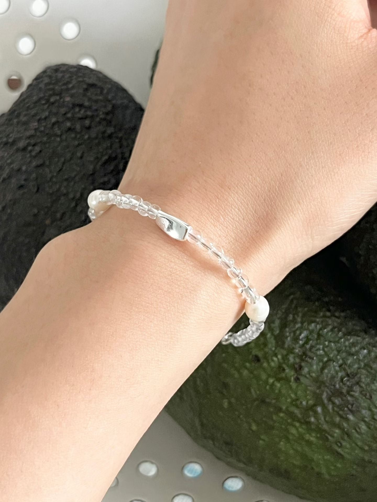 Pearl & Silver Bean Bracelet | 珍珠x銀豆手鏈