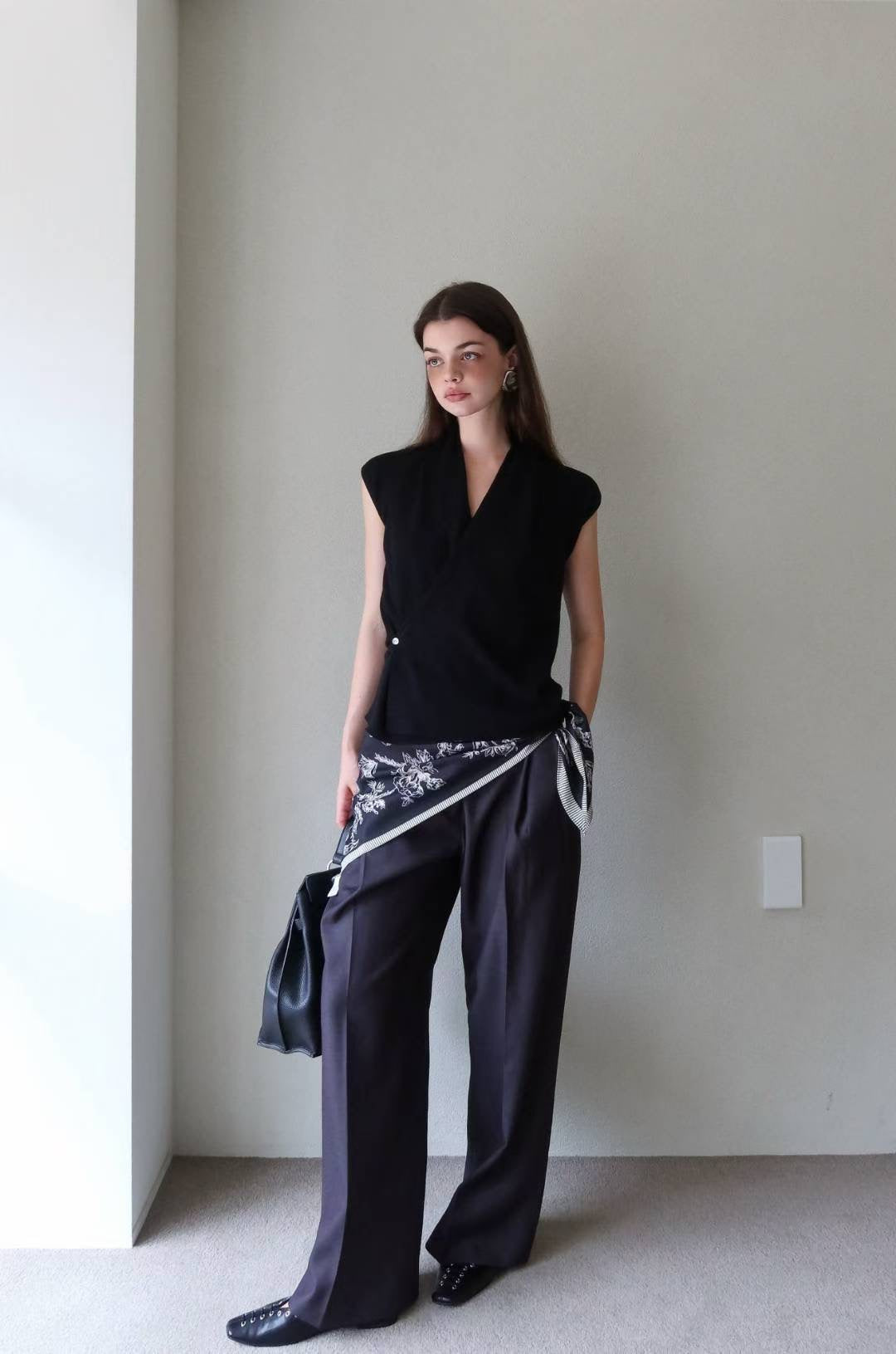 Sasha Side Button Wrap Top