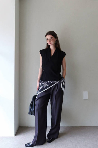 Sasha Side Button Wrap Top