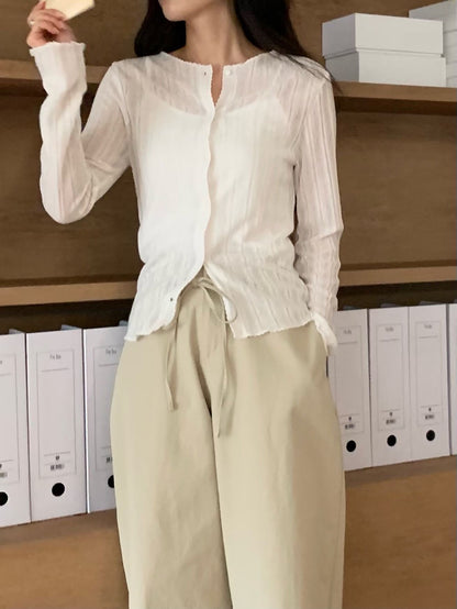 [𝑳𝒊𝒏𝒆𝒏 𝑬𝒅𝒊𝒕] Lightweight Striped Cardigan