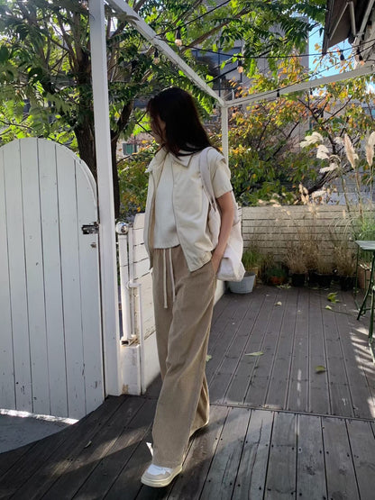 Corduroy Collar Quilted Vest Jacket | 燈芯絨領夾綿背心外套