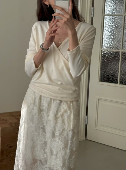 Elegant Wrap Angora Winter Top | 溫柔安哥拉毛搭疊Top