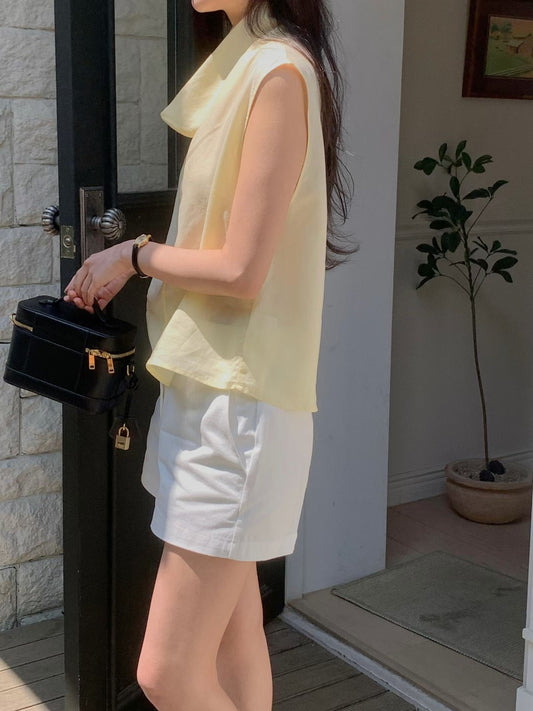 Drape Collar Chiffon Blouse | 垂感領口雪紡襯衫￼