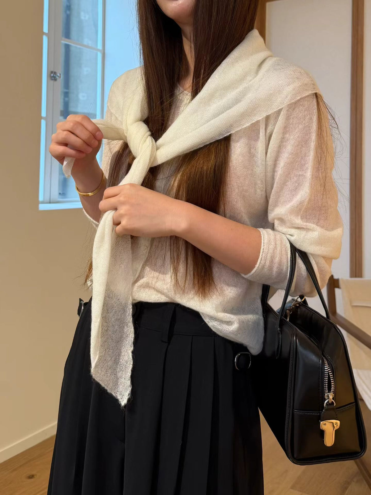 Featherlight Sheer Mist Mohair Cardigan | 輕盈霧感薄透馬海毛針織外套