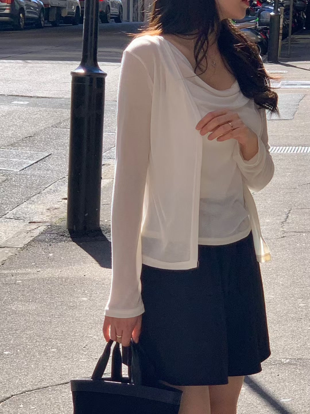 [獨特極美設計款] 天絲垂感流水Top