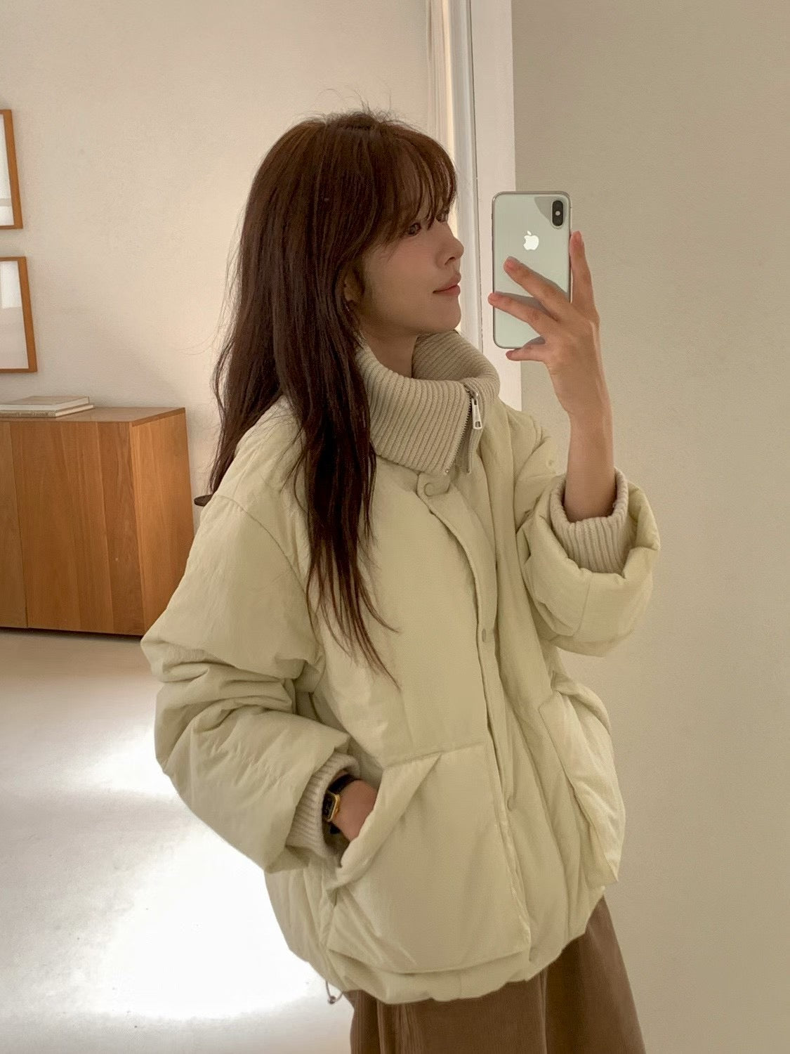 <<嚴寒天氣首選>> Sporty Chic Knitted Collar Jacket | 針織反領3M保暖棉外套