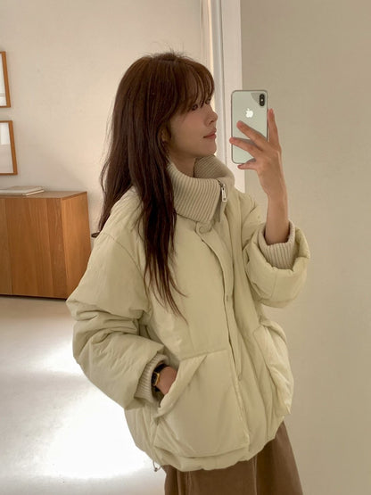 <<嚴寒天氣首選>> Sporty Chic Knitted Collar Jacket | 針織反領3M保暖棉外套