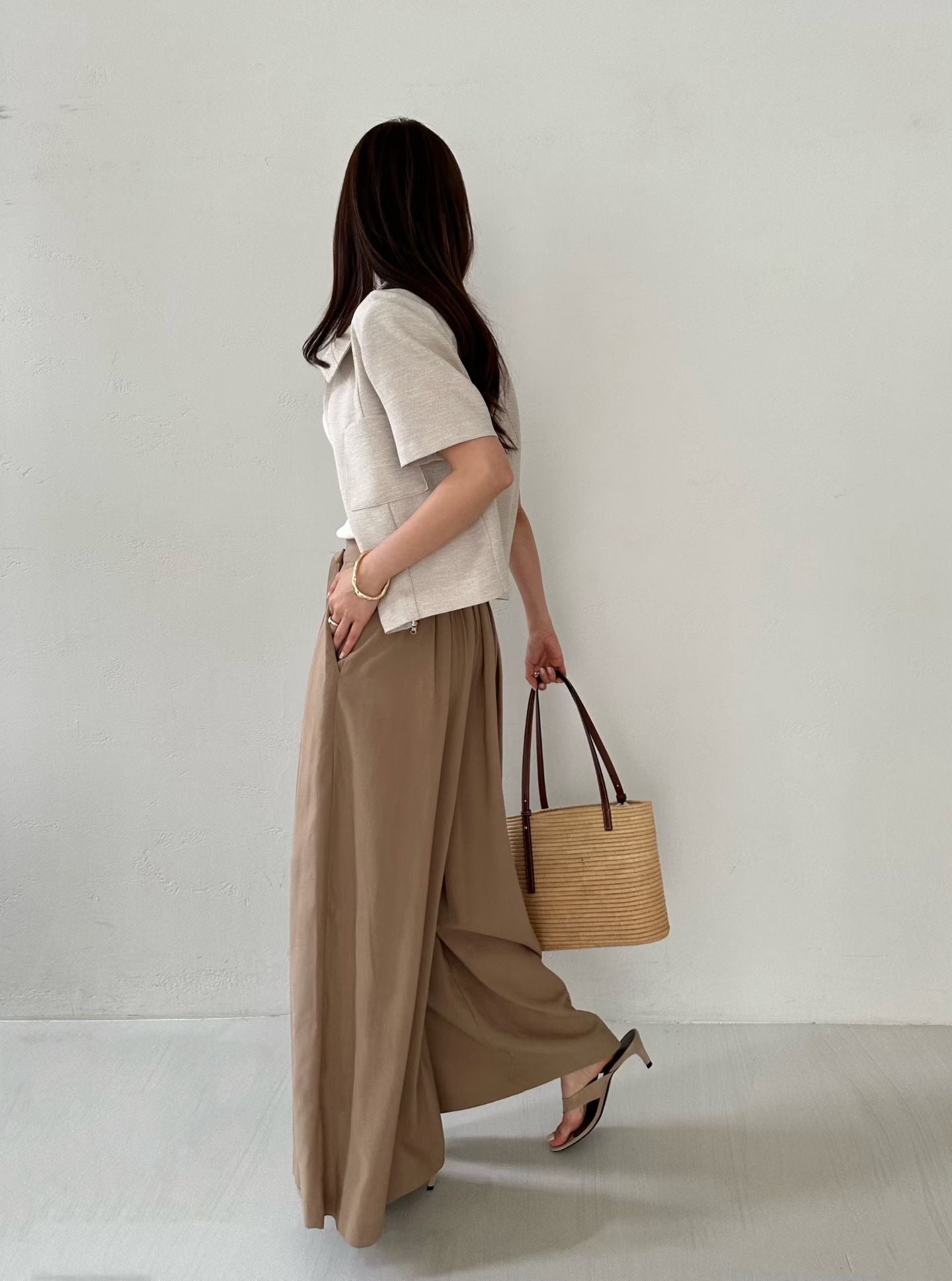Elegant Tailored Cropped Zip Jacket | 短版拉鍊外套