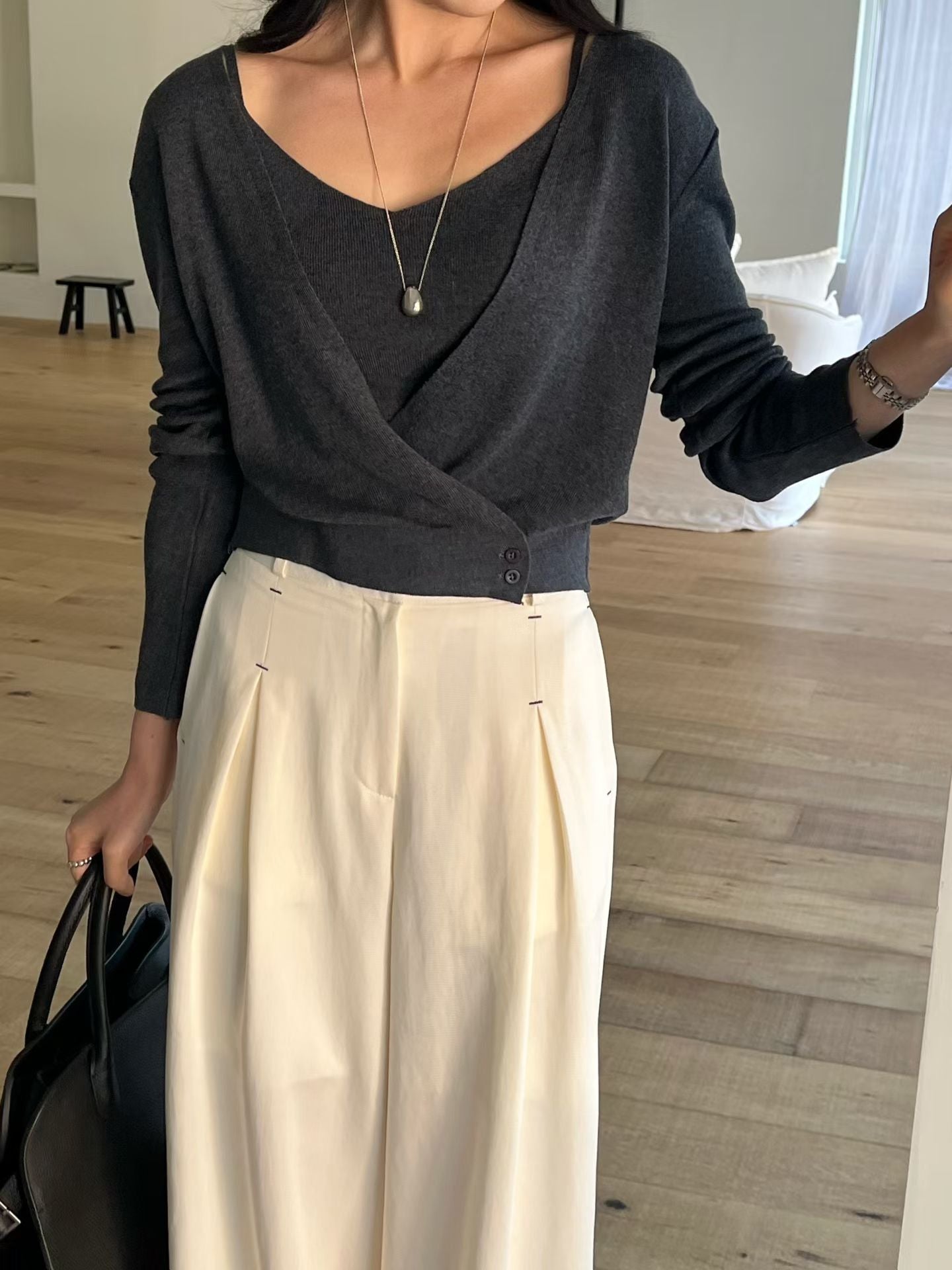 Wrap Detail Cami & Cardi Set