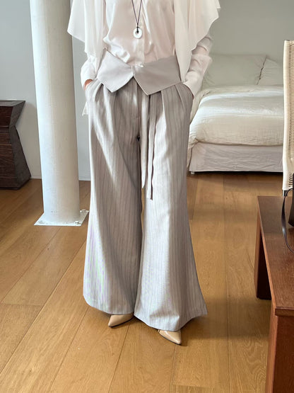 Wide Leg Striped Trousers | 條紋西裝闊褲