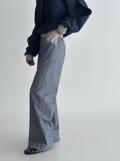 The Posh Patchwork Denim Jeans | 手工感拼布牛仔