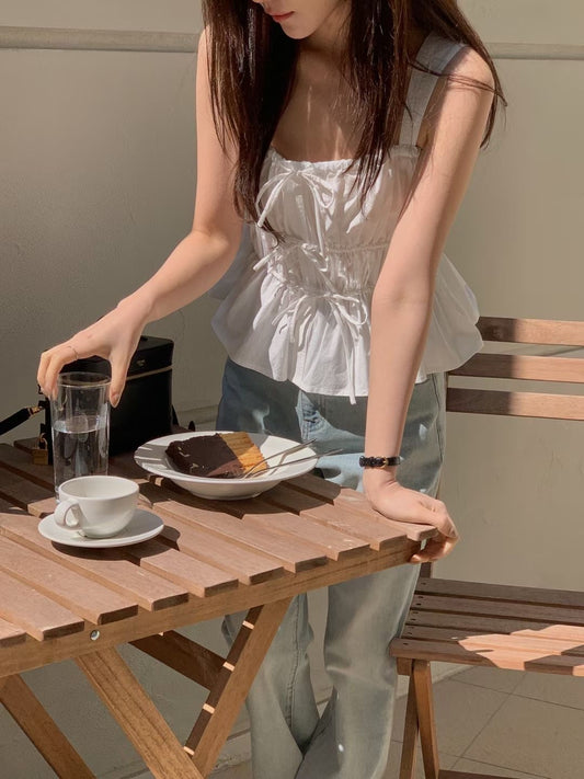 Sweetheart Scrunchie Tank | 甜心領口束結背心