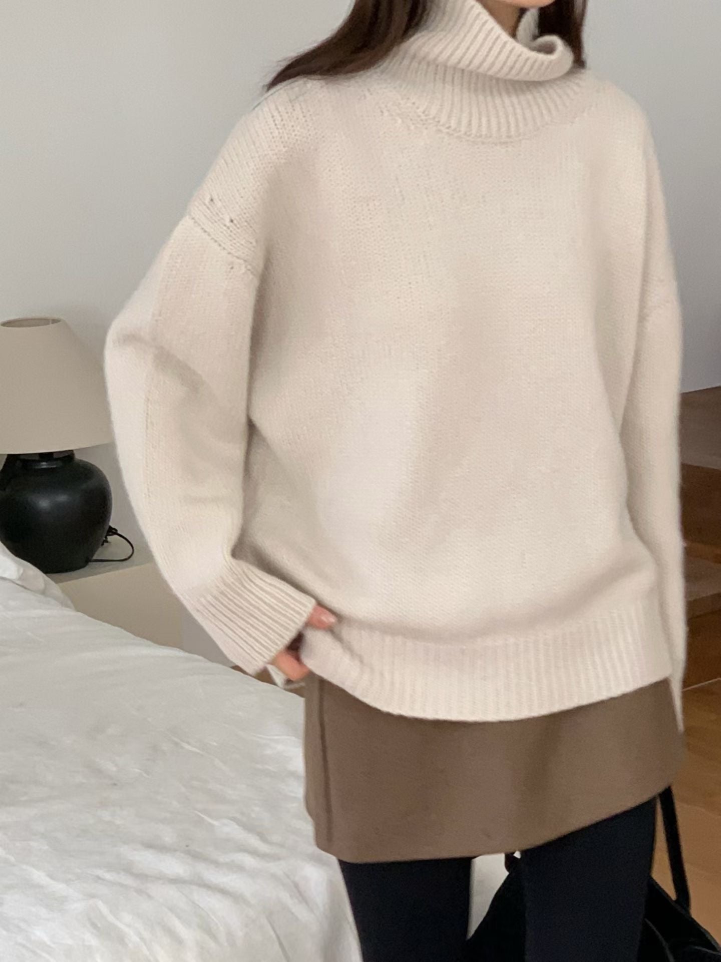 【至高質素布材】Luxurious Baby Alpaca High Neck Knit | 柔霧感羊駝高領上衣