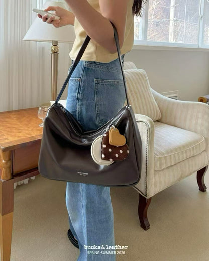 Bucks & Leather Calf Leather Chic  Lunchbox Shoulder Bag | 小牛皮方形上膊包包