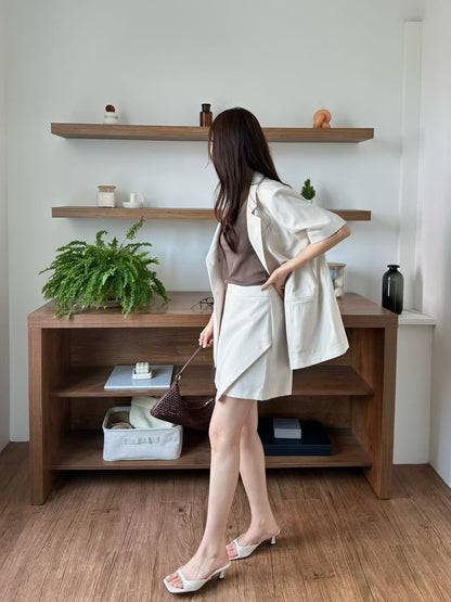 Breezy Linen Short-Sleeved Blazer | 清風亞麻短袖西裝外套