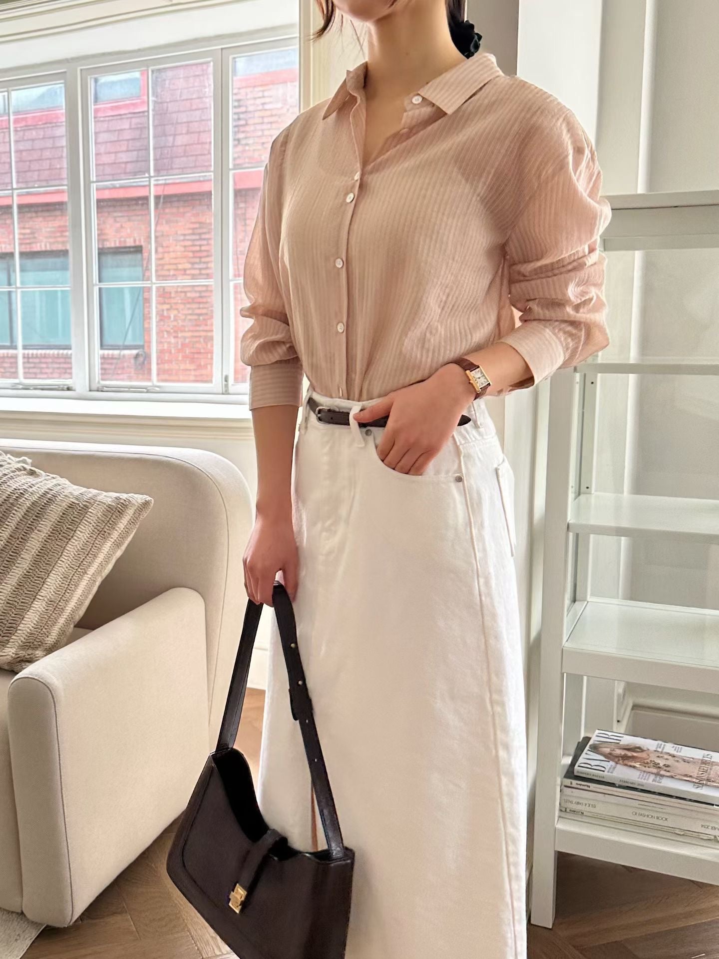 Front Slit Cargo Midi Skirt | 仙氣顯白前開叉長裙