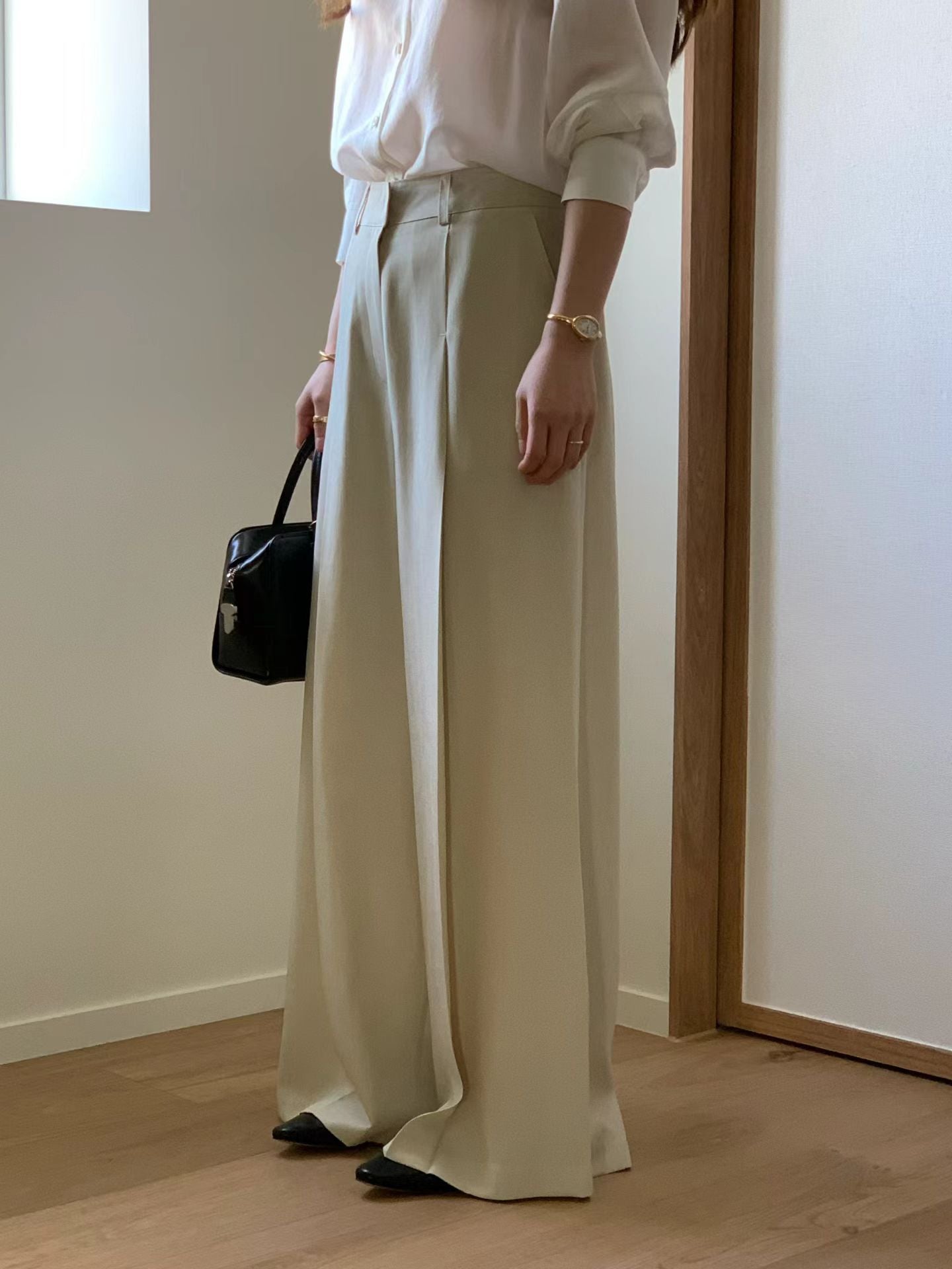 [𝑳𝒊𝒏𝒆𝒏 𝑬𝒅𝒊𝒕] Linen Office Chic Wide Leg Trousers | 麻質天絲飄逸長褲￼