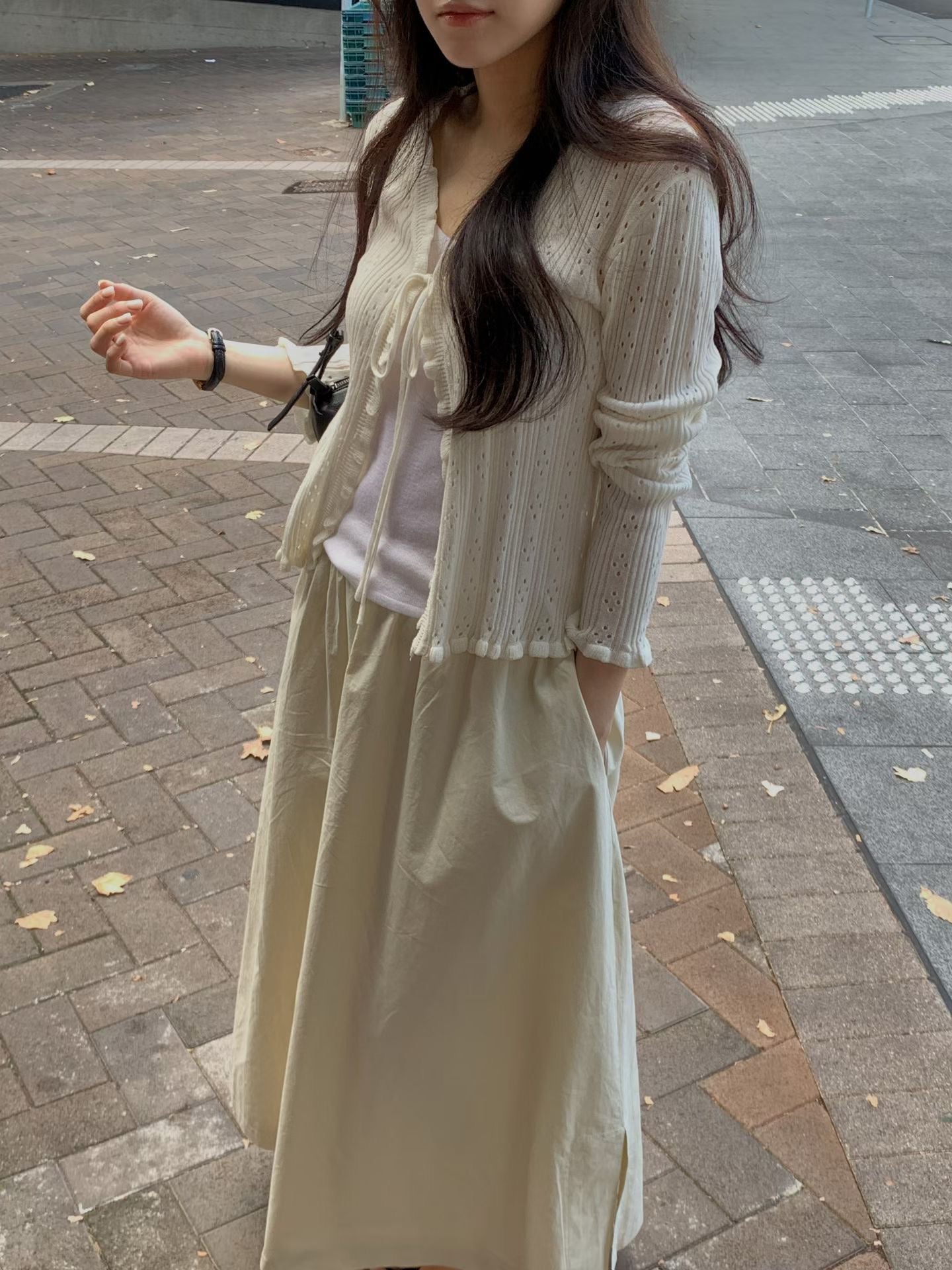 Crochet Ribbon Cardigan | 細緻鈎針綁結外套