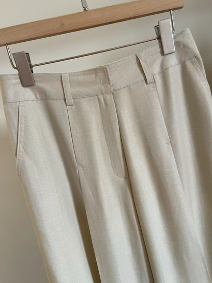 [𝑳𝒊𝒏𝒆𝒏 𝑬𝒅𝒊𝒕] Linen Office Chic Wide Leg Trousers | 麻質天絲飄逸長褲￼