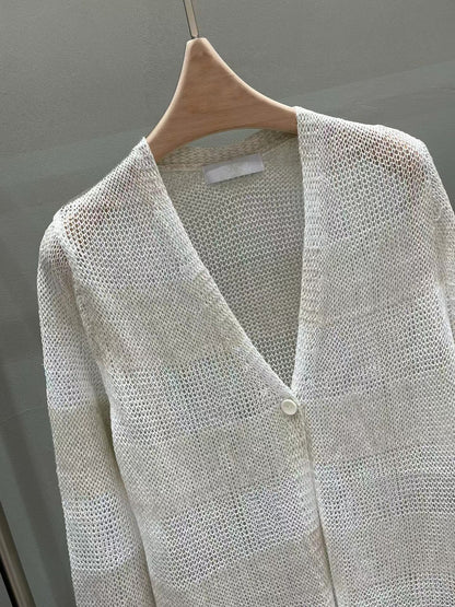Longline Tropical Linen Cover Knit | 長版亞麻罩針織罩衫