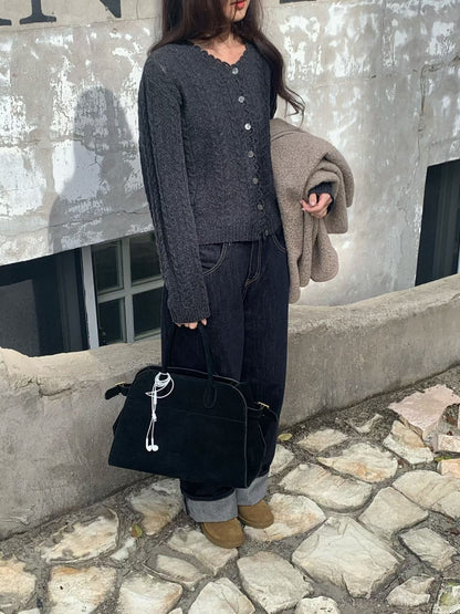 Delicate Floral Lace Cardigan | 精緻蕾絲滾邊針織外套