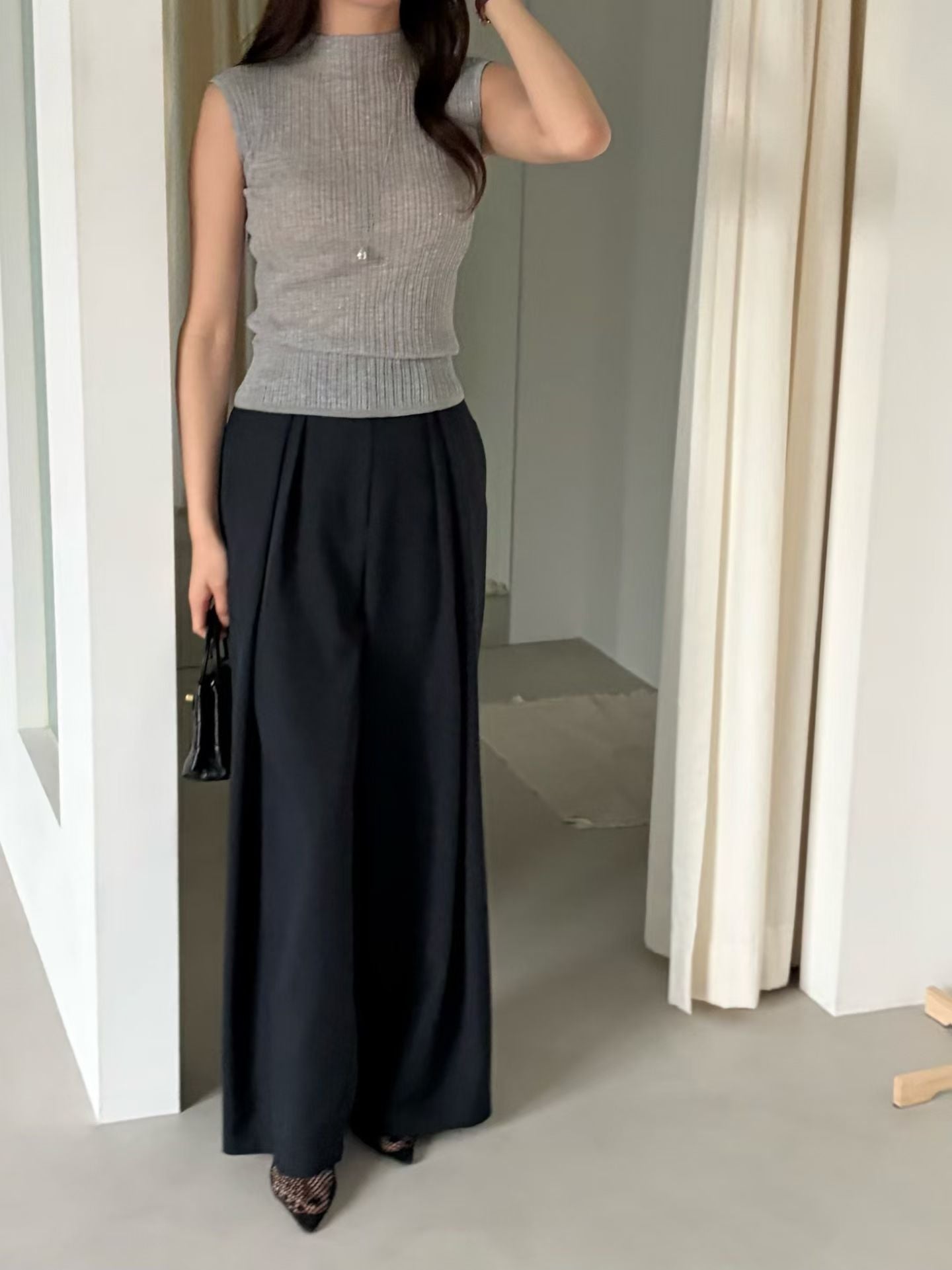 Effortless Frosty Flow Trousers | 清涼垂感人造絲精緻西裝長褲