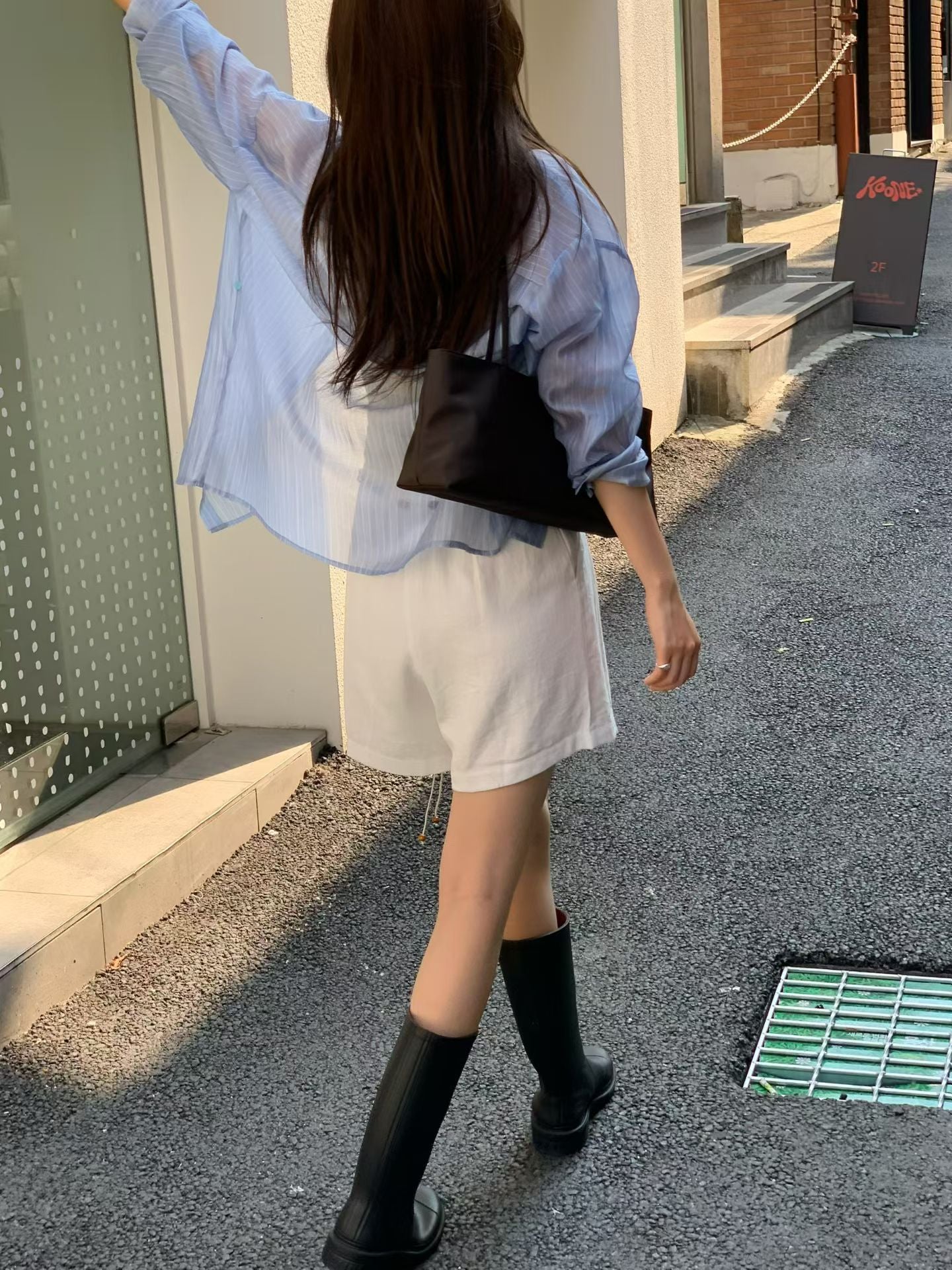Airy Sheer Boyfriend Striped Shirt | 知性美男友風透膚條紋襯衫