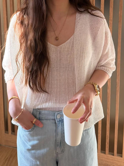 Elegant V Neck Linen Cami