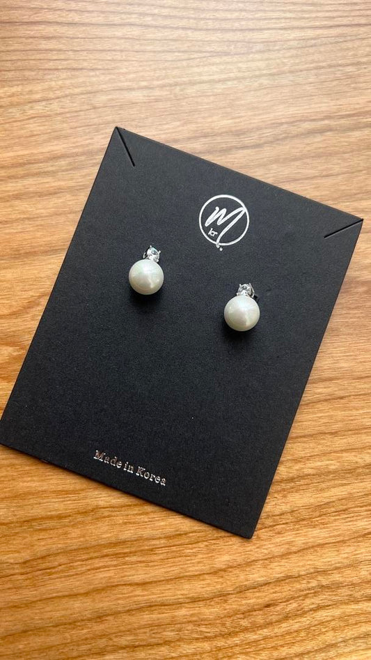 優雅珍珠閃石耳環