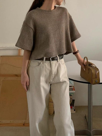 3/4 Sleeves Knit Top | 紙版人4分袖針織Top