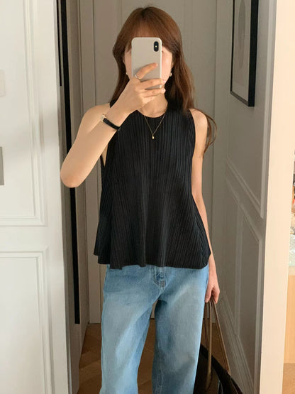 Soft Sheen Pleated Peplum Blouse